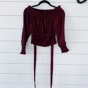 Express maroon crop top